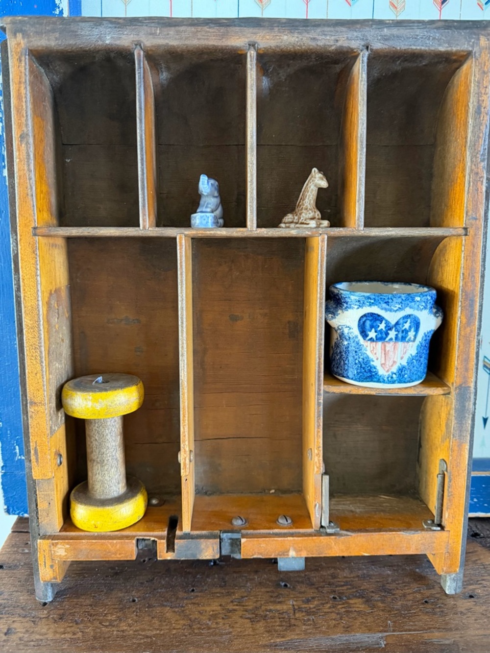 Vintage Wooden Cash Register Drawer Used as a Trinket Shelf